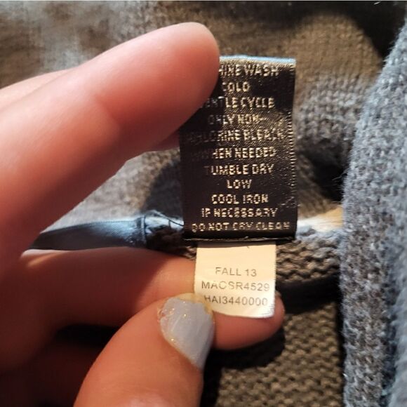 Oscar De La Renta Fair Isle Cotton Sweater Grey Men's Medium - Picture 4 of 6